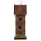 Glitzhome® Hanging 2-Tiered Distressed Wood Bird House with Flowers